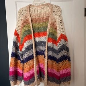 Listicle Multicolor Striped Cardigan